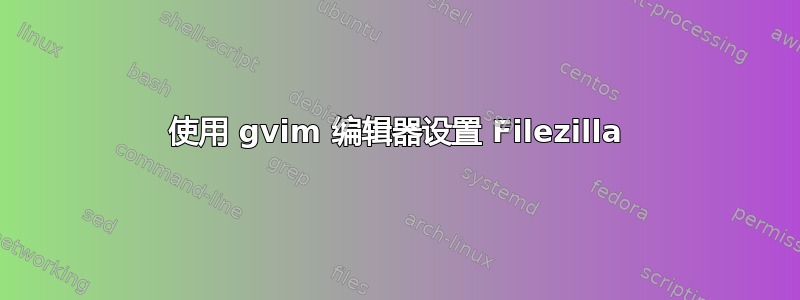 使用 gvim 编辑器设置 Filezilla