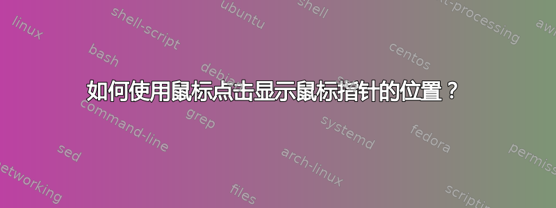 如何使用鼠标点击显示鼠标指针的位置？