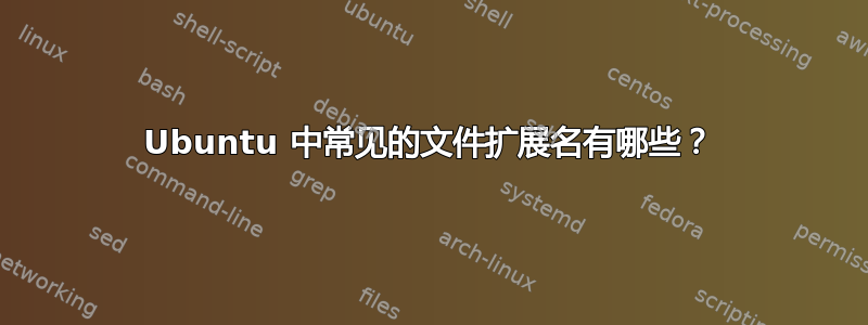 Ubuntu 中常见的文件扩展名有哪些？