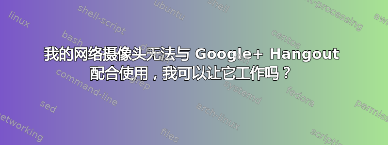 我的网络摄像头无法与 Google+ Hangout 配合使用，我可以让它工作吗？