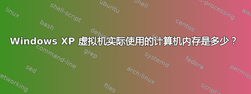 Windows XP 虚拟机实际使用的计算机内存是多少？