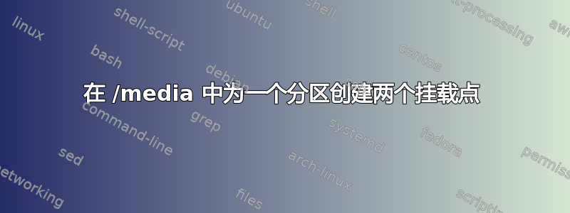 在 /media 中为一个分区创建两个挂载点