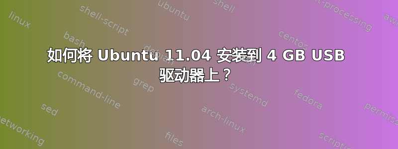 如何将 Ubuntu 11.04 安装到 4 GB USB 驱动器上？