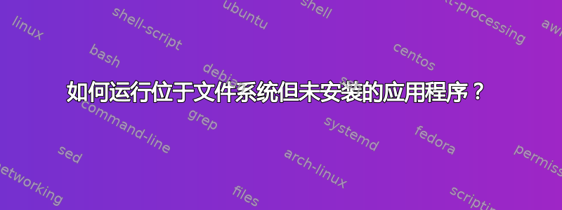 如何运行位于文件系统但未安装的应用程序？