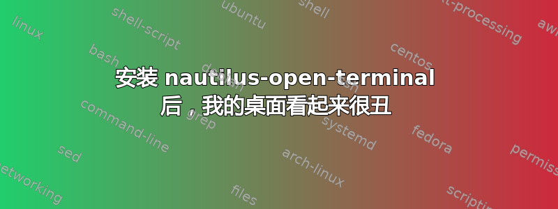 安装 nautilus-open-terminal 后，我的桌面看起来很丑