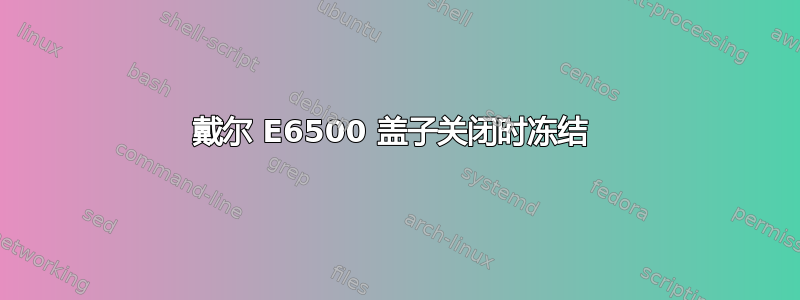 戴尔 E6500 盖子关闭时冻结 