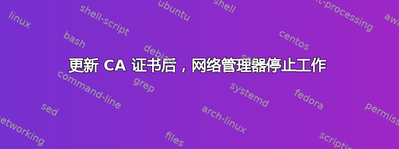 更新 CA 证书后，网络管理器停止工作