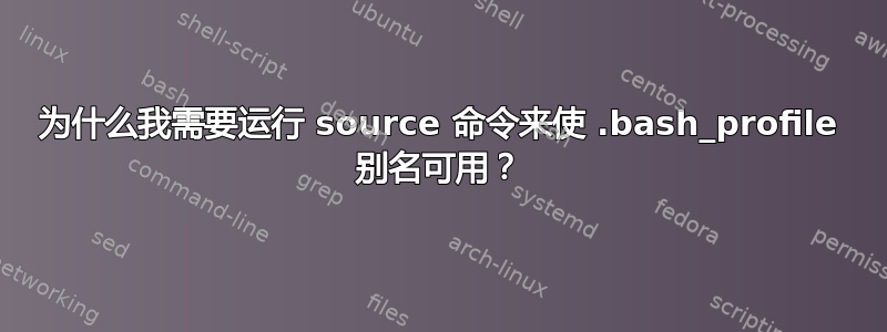 为什么我需要运行 source 命令来使 .bash_profile 别名可用？