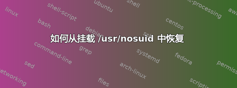 如何从挂载 /usr/nosuid 中恢复