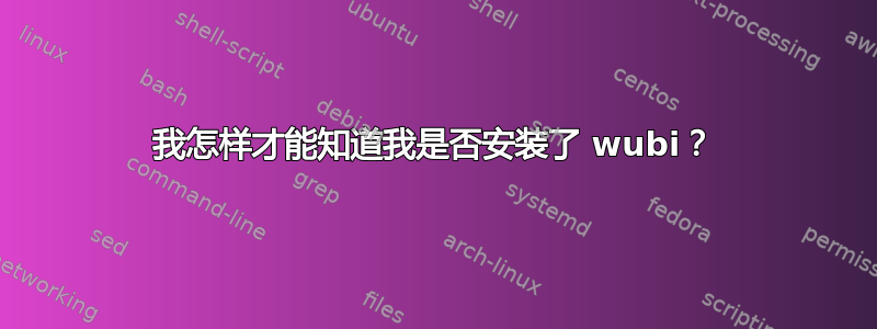 我怎样才能知道我是否安装了 wubi？