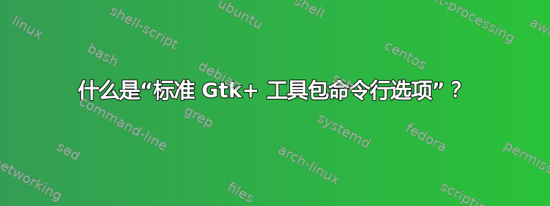 什么是“标准 Gtk+ 工具包命令行选项”？