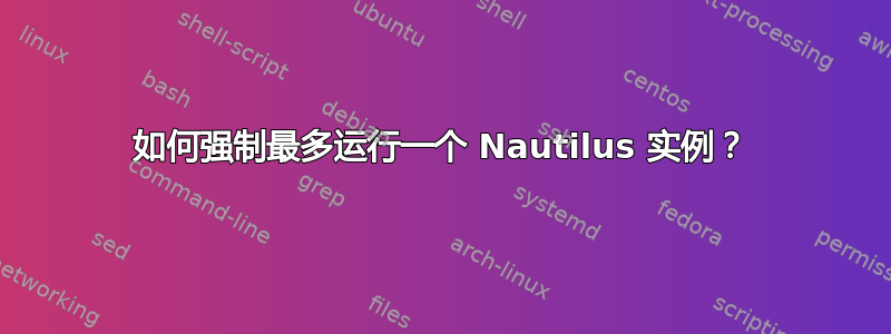 如何强制最多运行一个 Nautilus 实例？