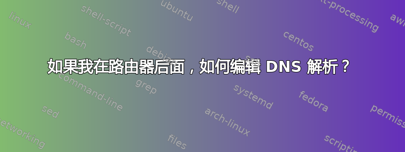 如果我在路由器后面，如何编辑 DNS 解析？