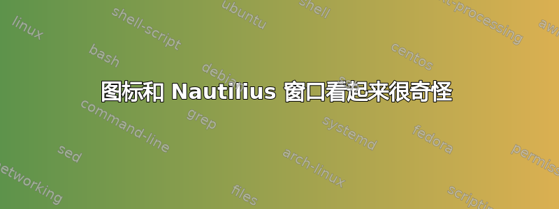 图标和 Nautilius 窗口看起来很奇怪