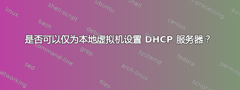 是否可以仅为本地虚拟机设置 DHCP 服务器？