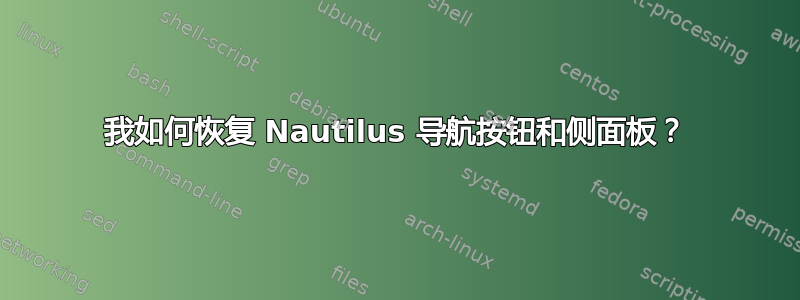 我如何恢复 Nautilus 导航按钮和侧面板？