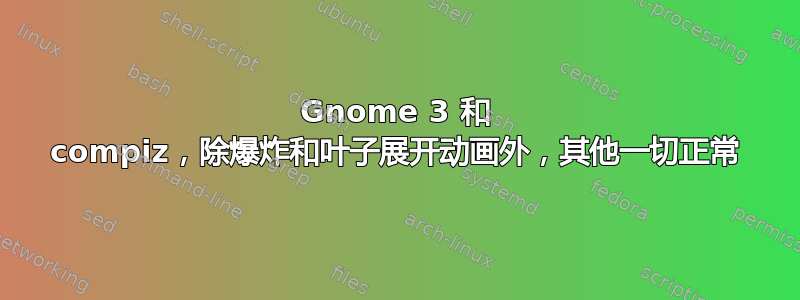 Gnome 3 和 compiz，除爆炸和叶子展开动画外，其他一切正常