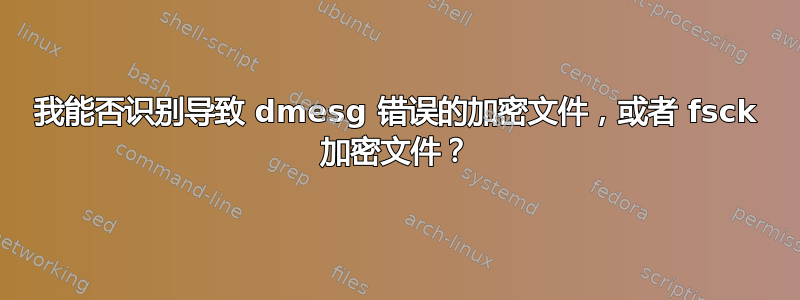 我能否识别导致 dmesg 错误的加密文件，或者 fsck 加密文件？