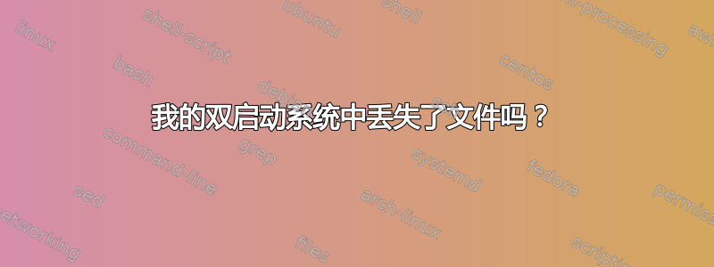 我的双启动系统中丢失了文件吗？