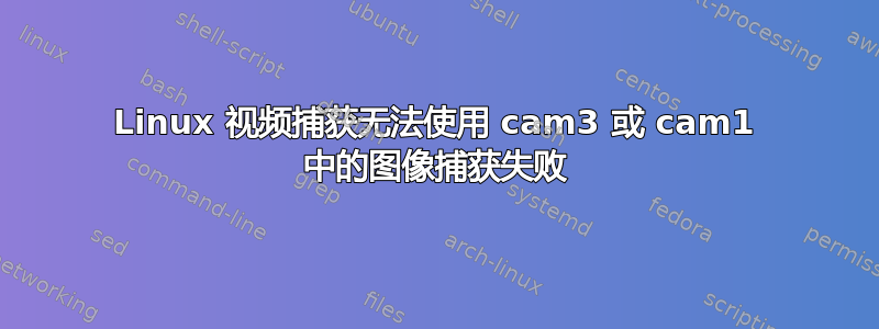 Linux 视频捕获无法使用 cam3 或 cam1 中的图像捕获失败