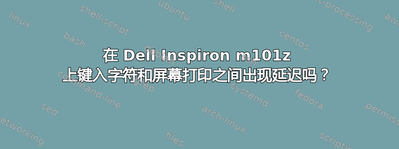 在 Dell Inspiron m101z 上键入字符和屏幕打印之间出现延迟吗？