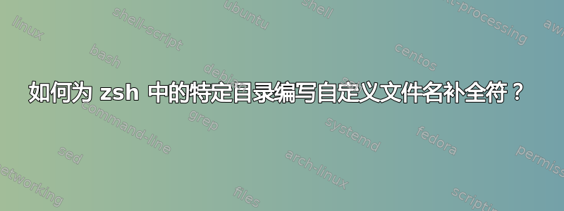 如何为 zsh 中的特定目录编写自定义文件名补全符？