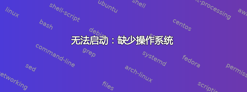 无法启动：缺少操作系统