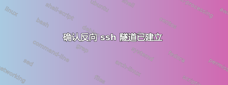 确认反向 ssh 隧道已建立