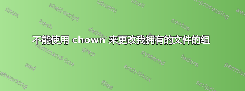 不能使用 chown 来更改我拥有的文件的组