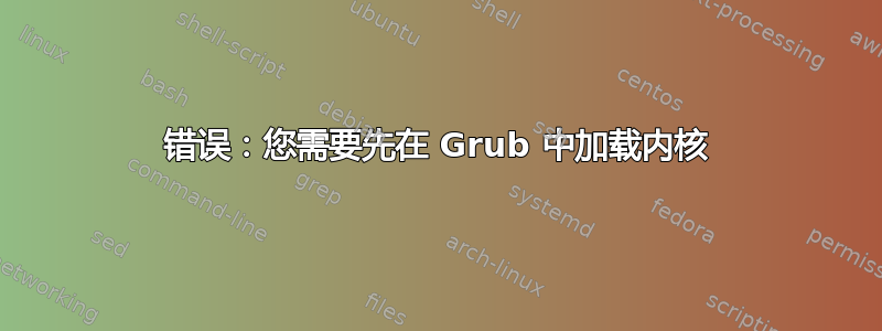 错误：您需要先在 Grub 中加载内核