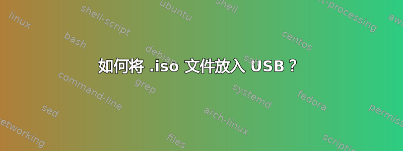 如何将 .iso 文件放入 USB？