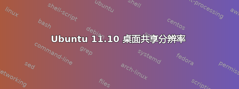 Ubuntu 11.10 桌面共享分辨率