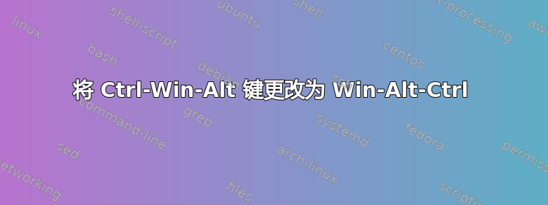 将 Ctrl-Win-Alt 键更改为 Win-Alt-Ctrl