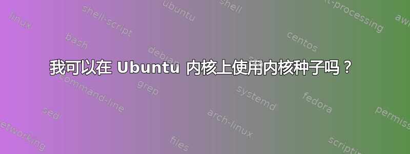 我可以在 Ubuntu 内核上使用内核种子吗？