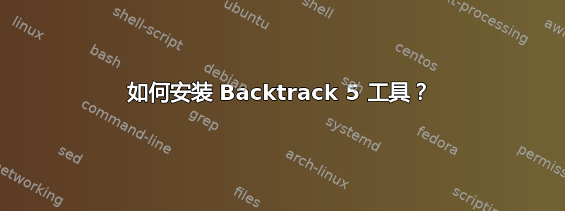 如何安装 Backtrack 5 工具？