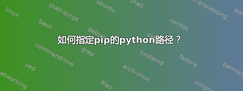 如何指定pip的python路径？