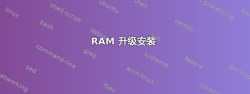 RAM 升级安装