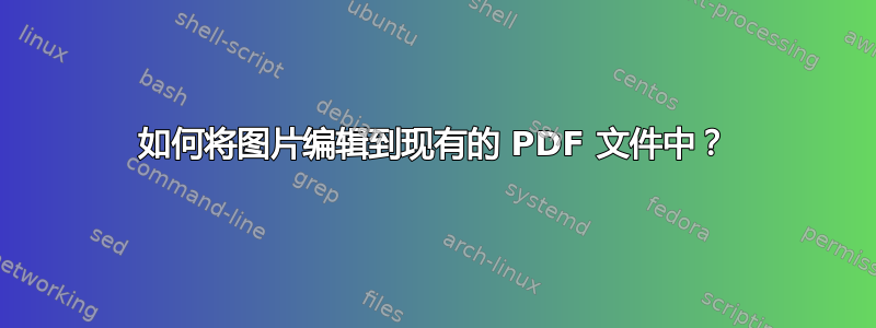 如何将图片编辑到现有的 PDF 文件中？