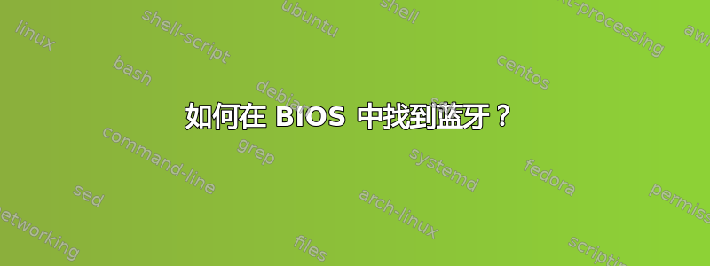 如何在 BIOS 中找到蓝牙？