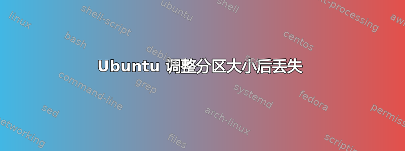 Ubuntu 调整分区大小后丢失