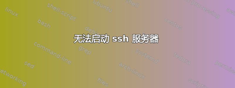 无法启动 ssh 服务器