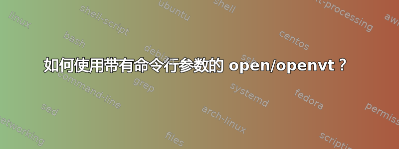 如何使用带有命令行参数的 open/openvt？