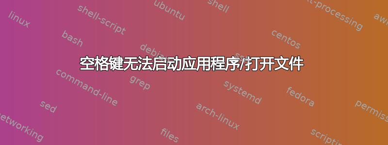 空格键无法启动应用程序/打开文件