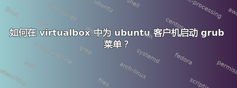 如何在 virtualbox 中为 ubuntu 客户机启动 grub 菜单？