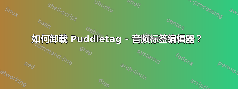 如何卸载 Puddletag - 音频标签编辑器？