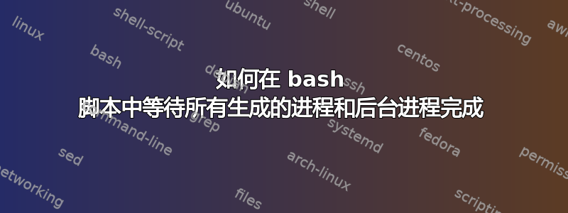 如何在 bash 脚本中等待所有生成的进程和后台进程完成