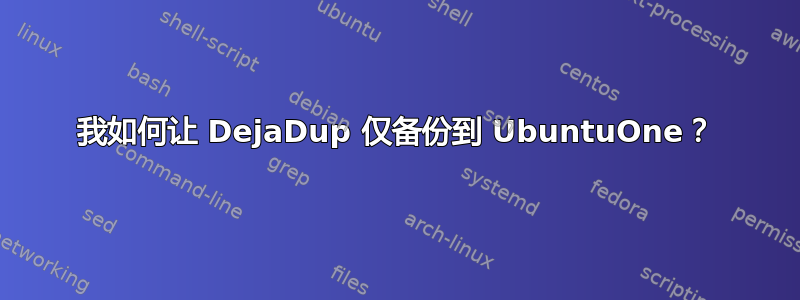 我如何让 DejaDup 仅备份到 UbuntuOne？