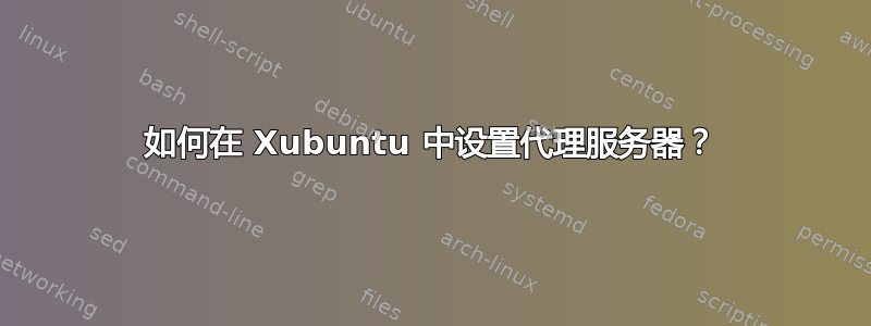 如何在 Xubuntu 中设置代理服务器？