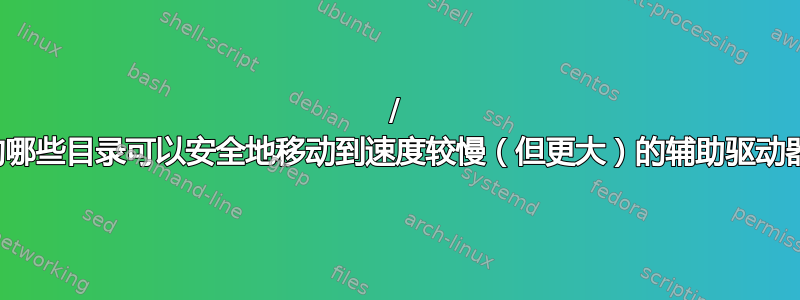 / 中的哪些目录可以安全地移动到速度较慢（但更大）的辅助驱动器？