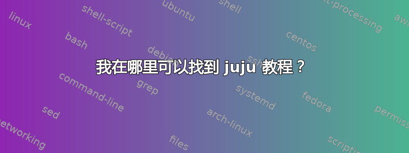 我在哪里可以找到 juju 教程？